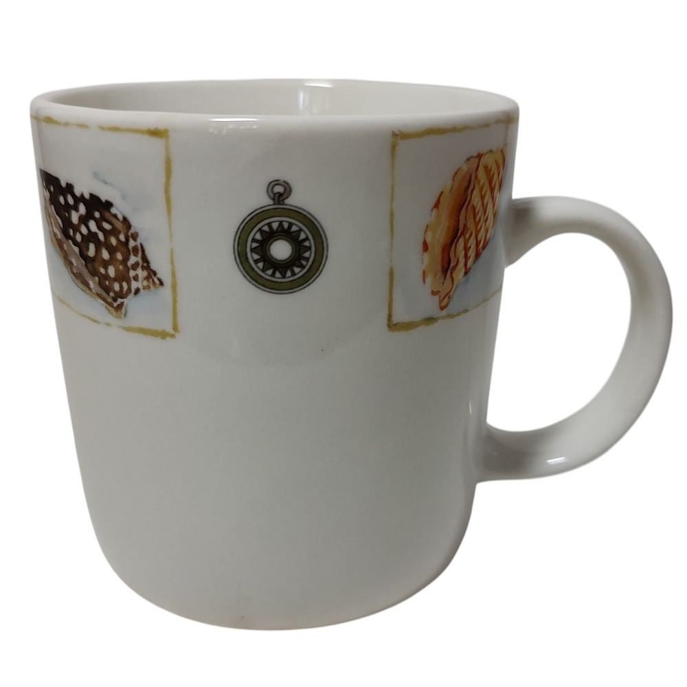 Gibson High Tide Coffee‎ Mug Cup Coastal Seashells Anchor Nautical Beach Ocean